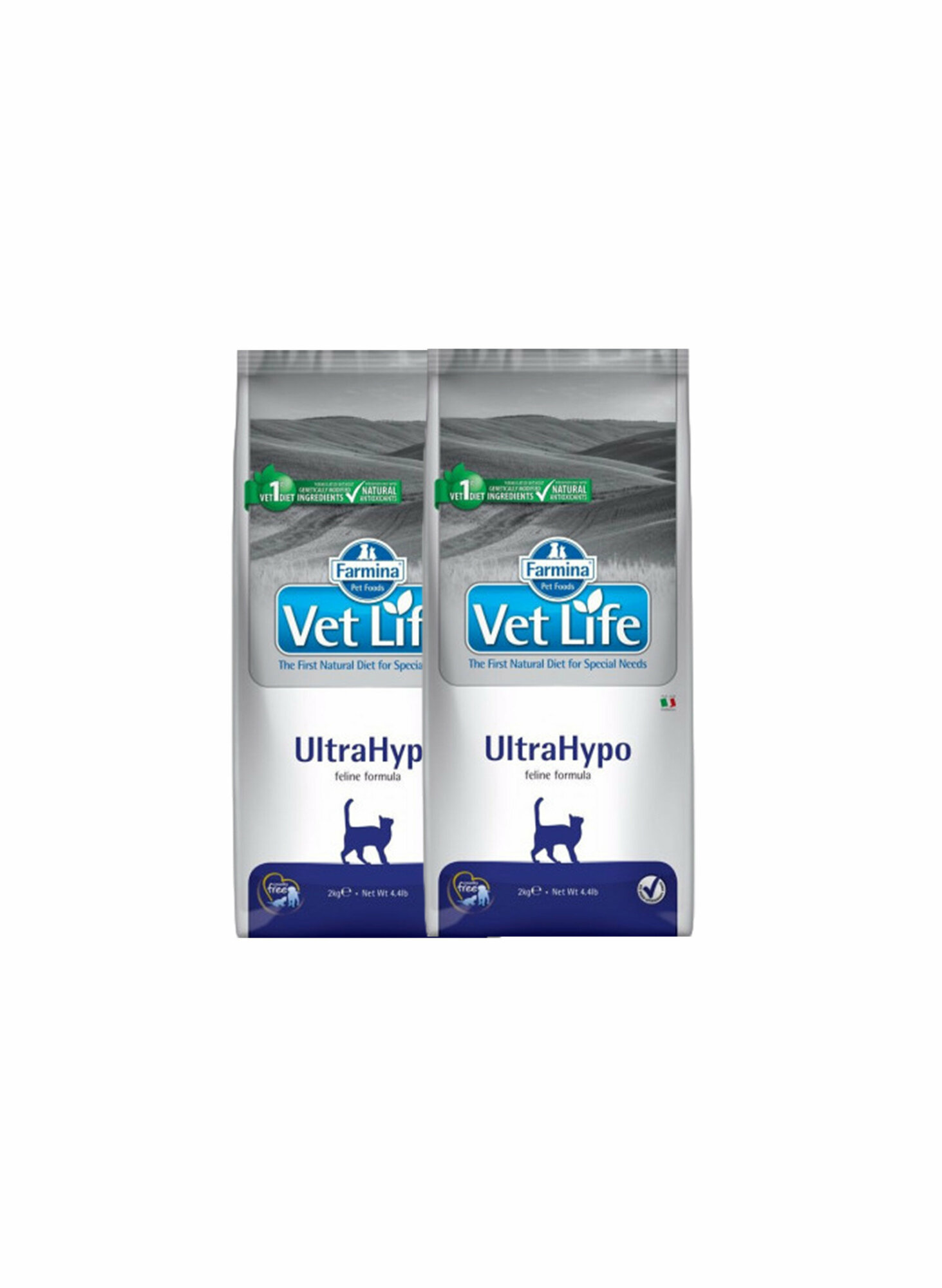 Farmina Vet Life Cat Ultrahypo сухой корм для взрослых кошек при пищевой аллергии - 2 кг x 2 шт.