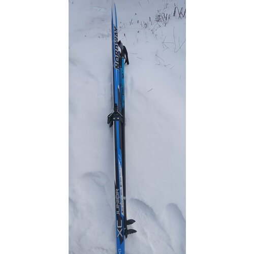 фото Комплект беговые лыжи stc 170 см. (с насечкой) с палками 120см крепление под лыжные ботинки 75мм