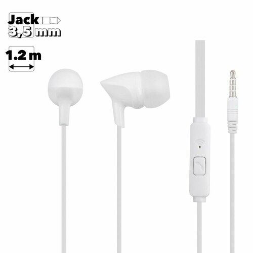Гарнитура вставная Remax RW-106 Earphone белая 26400₽