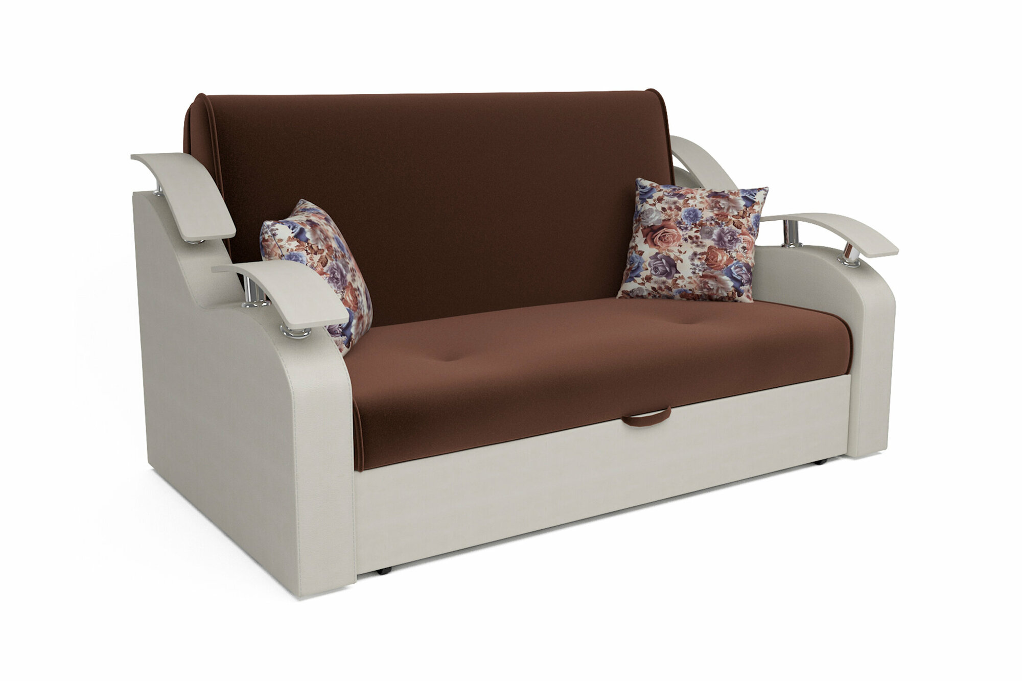 фото Диван Мебель-АРС Шарк 3 аккордеон коричневый / белый 170x95x95 см