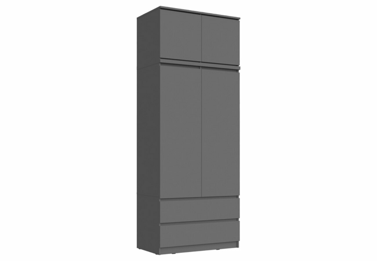 фото Челси Шкаф 2-х ств (2УПК) (Ш) с антресоль-тумба универсальная (Графит, графит)