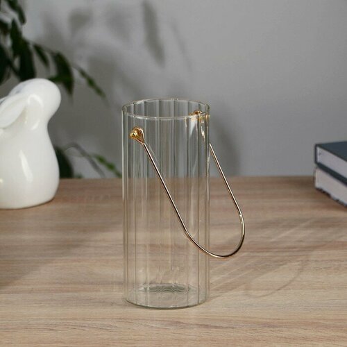 SUI Ваза стекло Сумочка 18 см прозрачный 1122₽