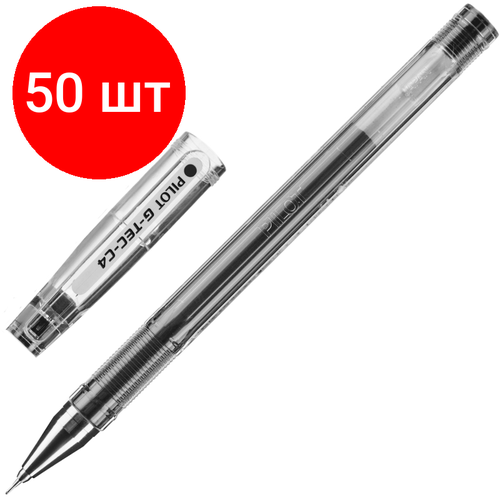 Комплект 50 штук, Ручка гелевая неавтомат. PILOT биополимерн лин. пис0.2мм черн BL-GC4 B