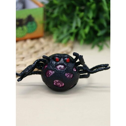 Сквиш игрушка антистресс паук для детей Spider metallic mix black 6х5 см 319₽