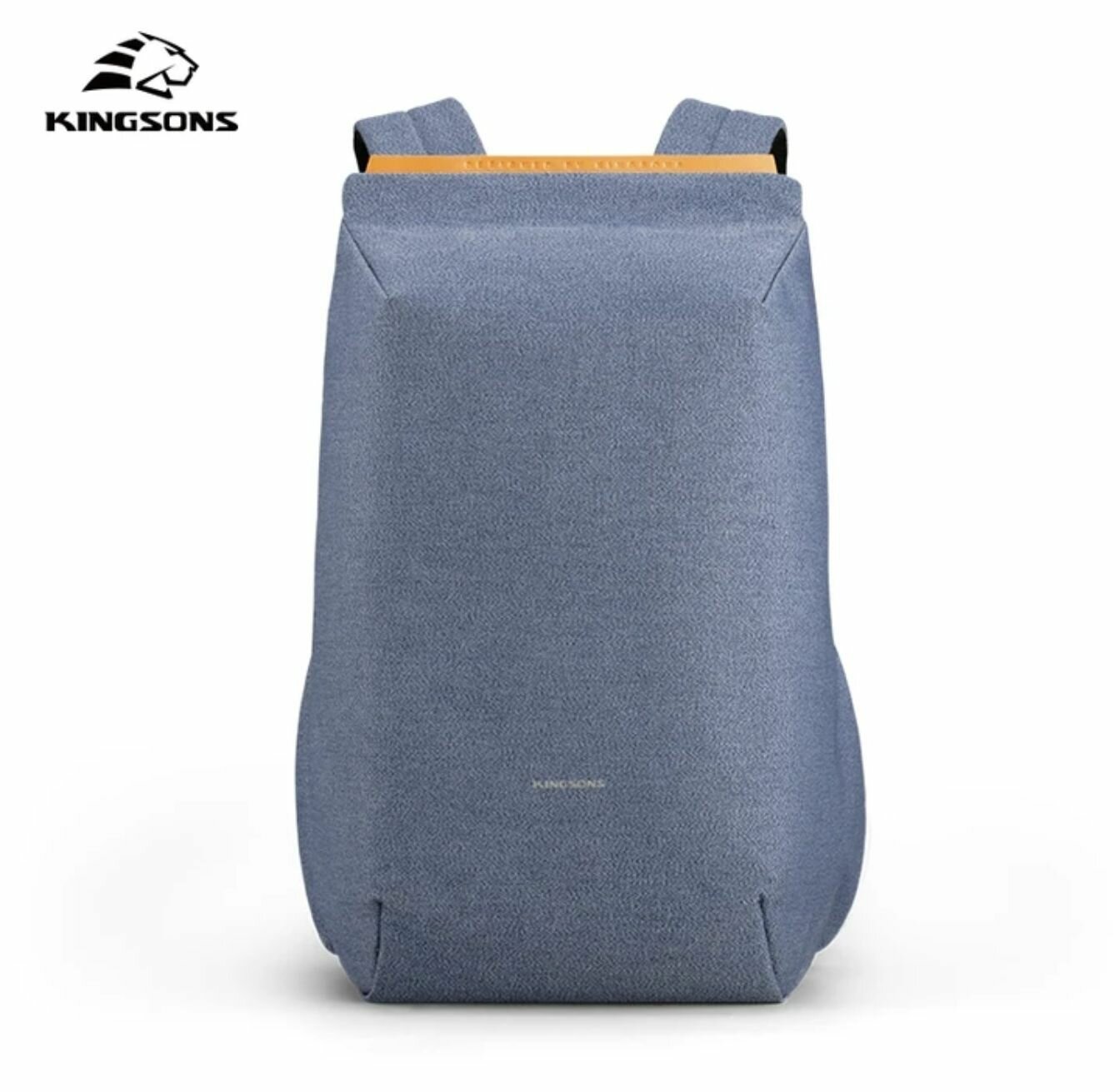 Городской рюкзак антивор Kingsons с USB-портом и отделением для ноутбука 15.6 дюймов серо-голубой