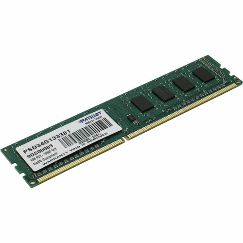 Модуль памяти Patriot DDR3 DIMM 4Gb 1333Мгц 15V PSD34G133381 1846514 176200₽