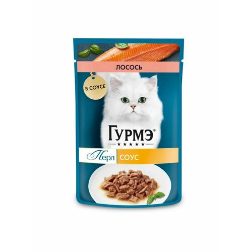 Влажный корм GOURMET PERLE для кошек, лосось, соус, 75 г