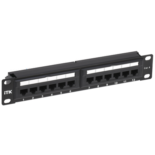 ITK 1U патч-панель кат6 UTP 12 портов 10 Dual IDC IEK PP12-1UC06U-D05-10 1 шт 1799₽