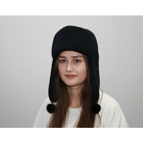 фото Капюшон ушанка шапка-ушанка, размер 54-55, черный мария