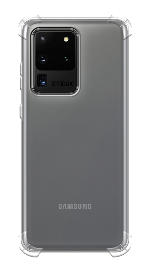 Противоударный силиконовый чехол на Samsung Galaxy S20 Ultra / Самсунг Галакси S20 Ультра, прозрачный