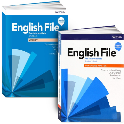 English File Pre-intermediate 4th edition. Полный комплект: Учебник + Рабочая Тетрадь + CD/DVD (4 издание)