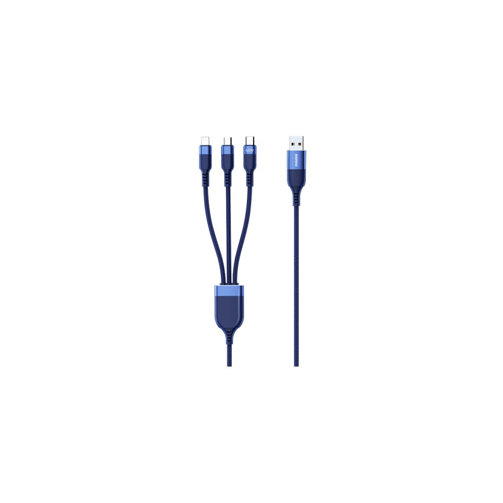 USB 3в1 (L, C, M) кабель Remax синий
