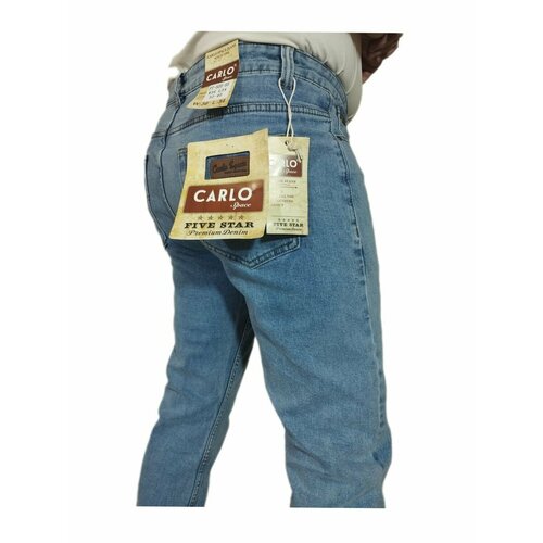 Джинсы CARLO SPACE, размер 36, голубой