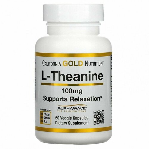 L-Theanine, AlphaWave, 100 mg, 60 капсул