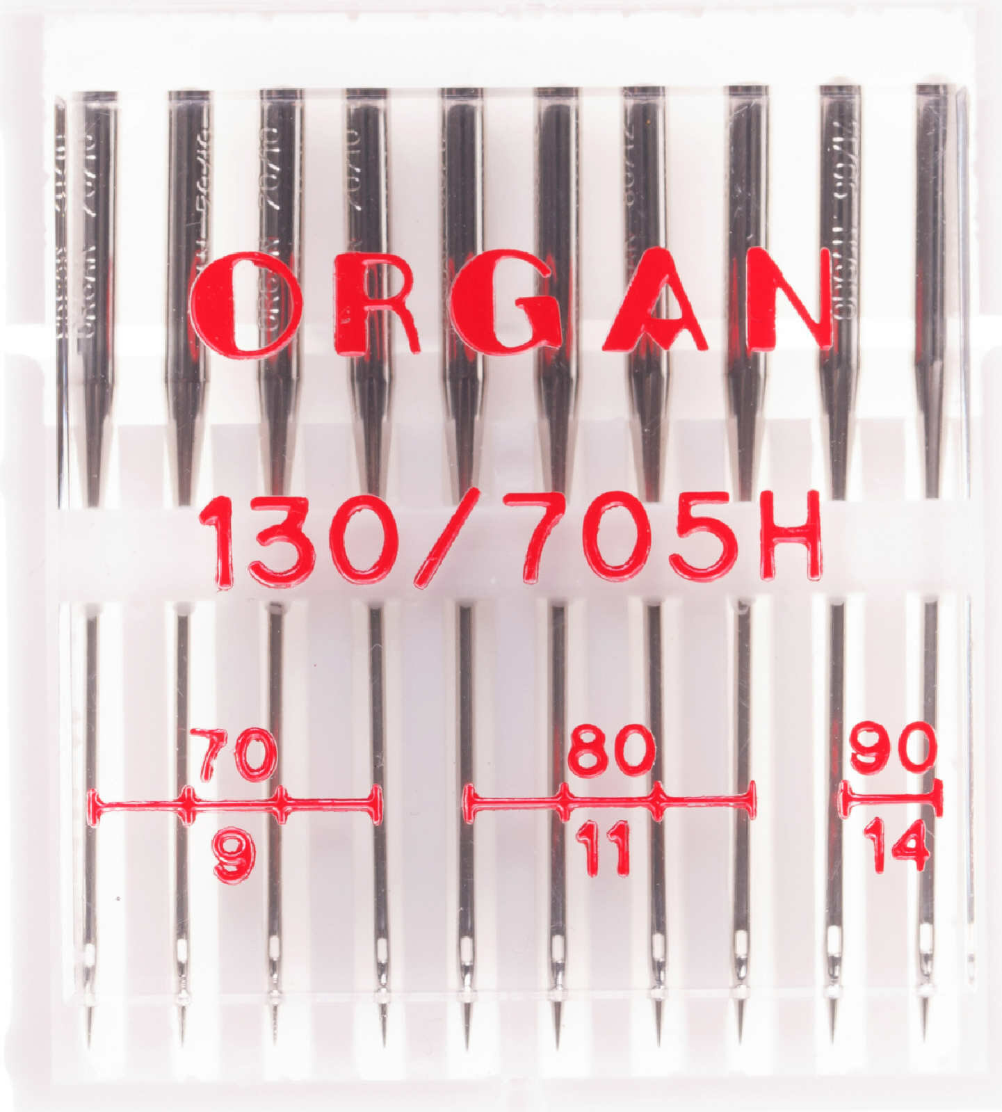 Иглы для швейных машин ORGAN универсальные, №70-90, 10шт, 1шт