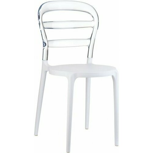 Стул пластиковый Siesta Miss Bibi Белый, Прозрачный стул пластиковый reehouse miss bibi белый прозрачный
