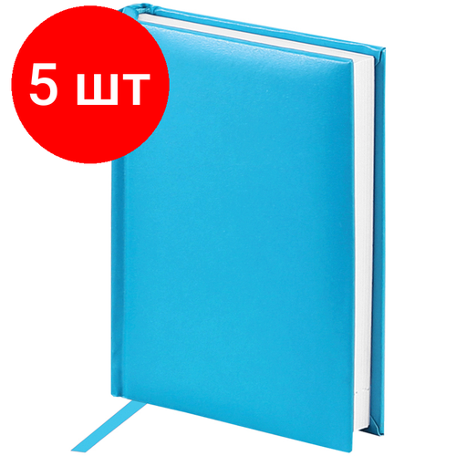 Комплект 5 шт, Ежедневник недатированный, А6, 160л, балакрон, OfficeSpace Ariane, бирюзовый ежедневник недатированный a6 160л officespace ariane синий