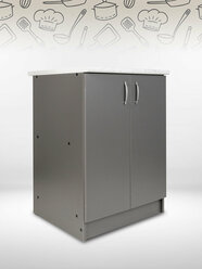 Кухонный модуль шкаф нижний напольный DomA Орса, графит 85х60х60
