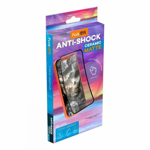 Стекло 2D Ceramics GL-03 Anti-shock для Honor 30 5G (BMH-AN10) 30 Premium 5G (BMH-AN10) и др. (полное олеофобное покрытие / гибкое) черный, матовое