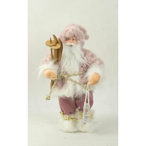 Фигурка декоративная Дед Мороз Скандинавские сказки цвет. розовый 45 см,