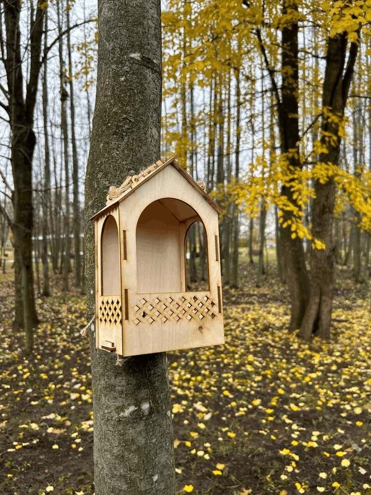 Кормушка для птиц мансарда - скворечник деревянный - фотография № 5