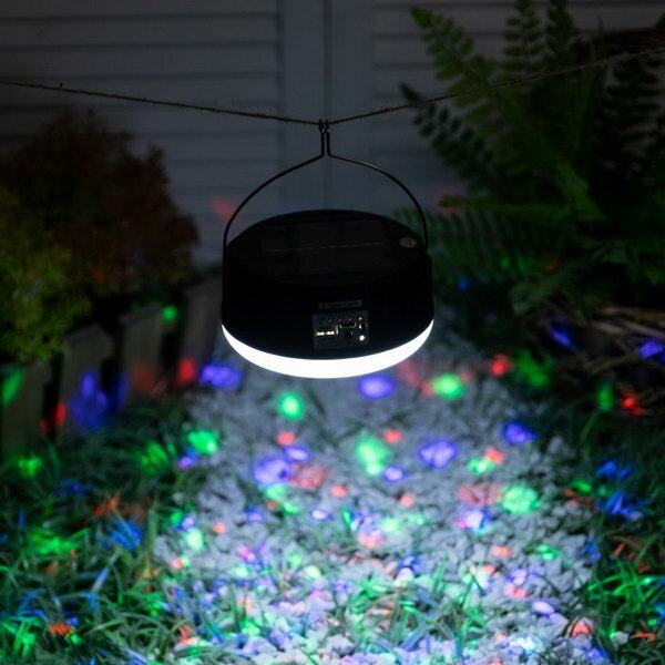 Садовый светильник на солнечной батарее "Дискошар", 13 x 6 x 13 см, 6 LED, пульт ДУ, свечение RGBW