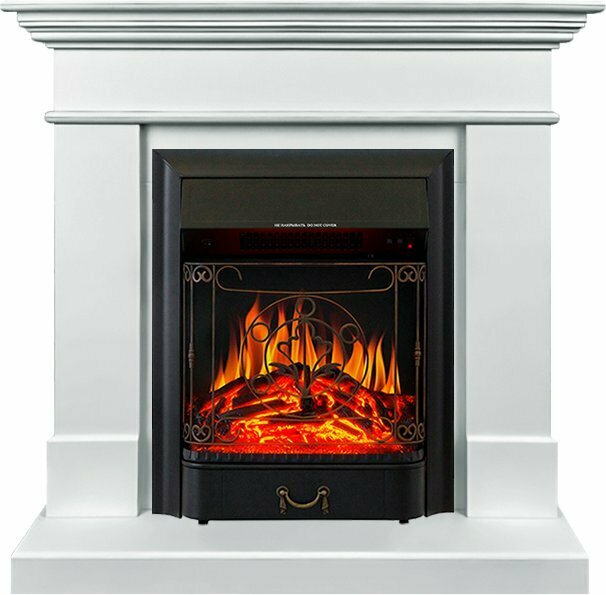 фото Электрокамин California WT с очагом Fobos Black, обогрев, звук потрескивания дров