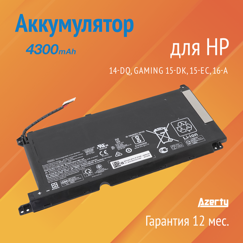 Аккумулятор PG03XL для HP 14-DQ / Gaming 15-DK / 15-EC / 16-A / Spectre X360 13-aw клавиатура для ноутбука hp pavilion gaming 15 dk 15 ec с фиолетовой подсветкой арт 15 dk purple