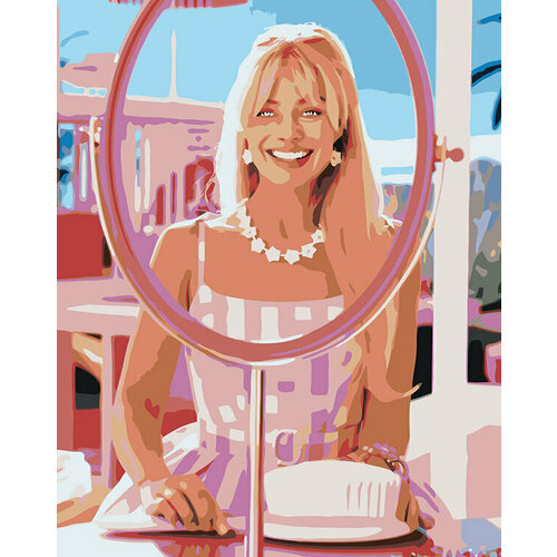 Картина по номерам на холсте Барби Марго Робби 40x50 картина по номерам на холсте барби марго робби портрет 40x50