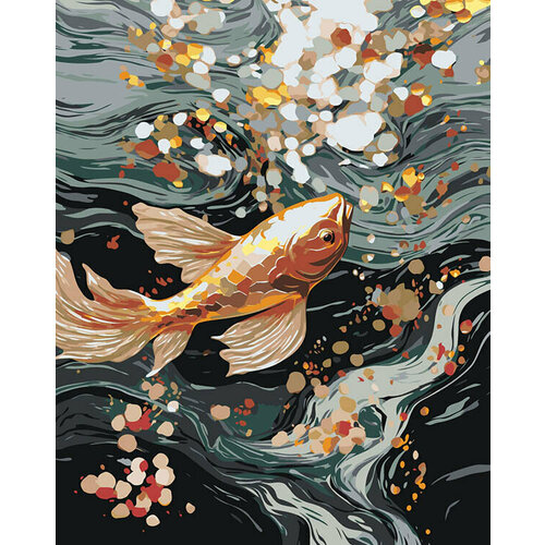 Картина по номерам на холсте Море Золотая рыбка 40x50