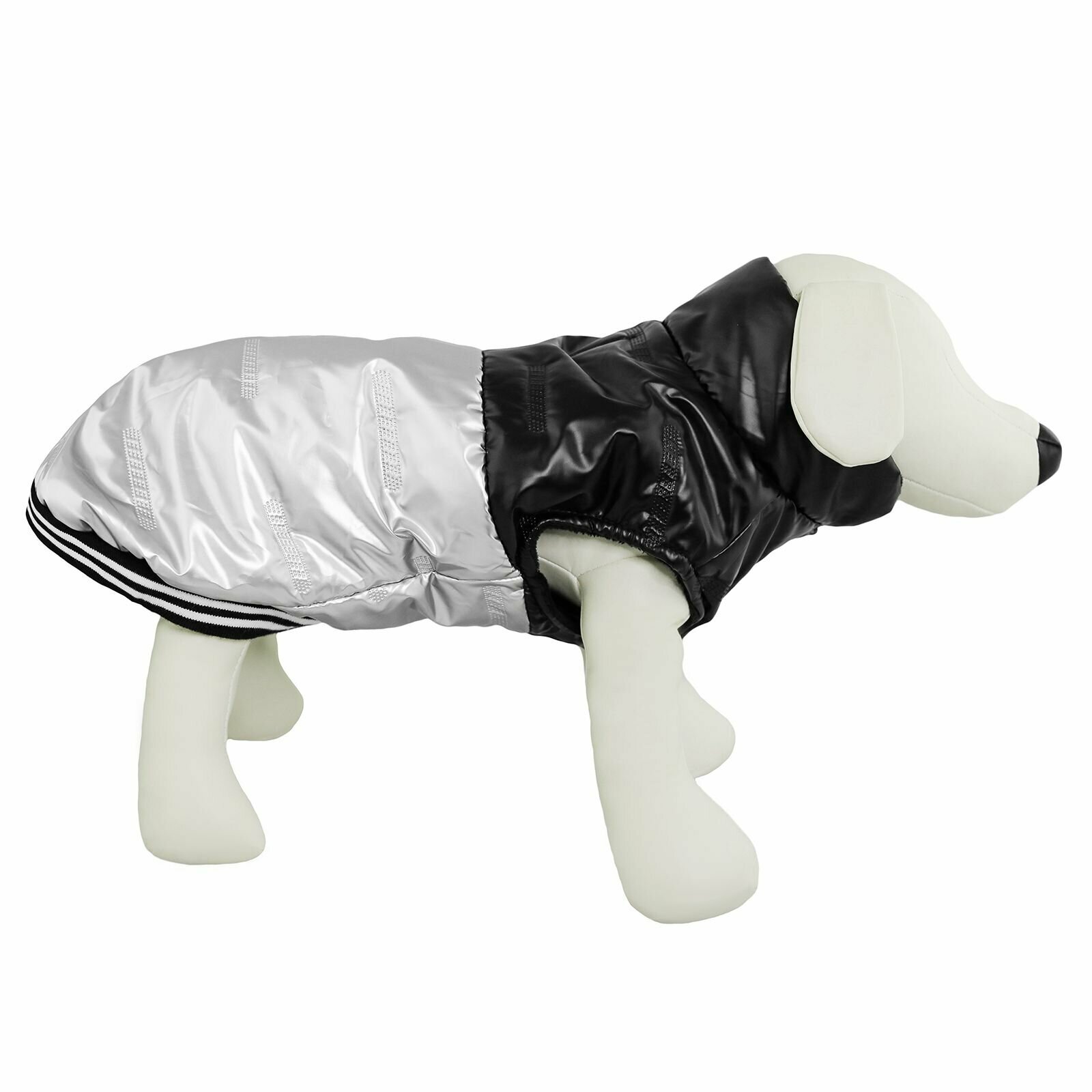 Куртка/жилет для собак, одежда для собак, "Не Один Дома" Металлик, серебряный, L, длина спинки - 40 см