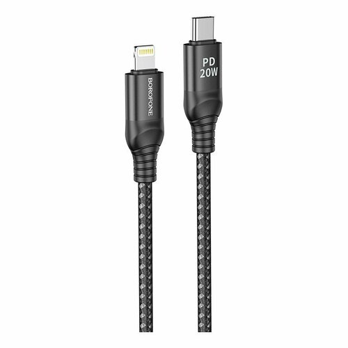 Дата-кабель Borofone BX56 Type-C-Lightning (PD 20 Вт) 1 м, черный дата кабель borofone bx85 usb lightning 1 м черный