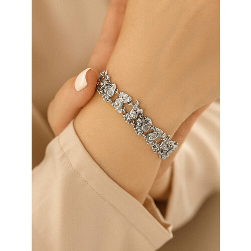 Браслет Самородок серебро 925 проба чернение длина 19 см 13500₽