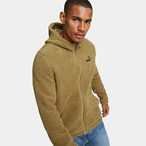 Худи PUMA ESS ELEVATED Sherpa Full-Zip Hoodie, размер M, коричневый