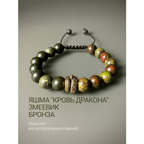 Плетеный браслет SNOW JEWELRY бронзит зеленый 2900₽