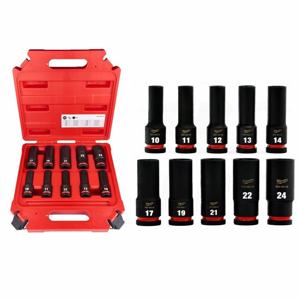 Набор ударных головок Milwaukee Shockwave IMPACT DUTY SETS II 1/2", 10 штук, - фото №2