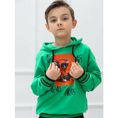 фото Худи , размер 110, зеленый superkinder
