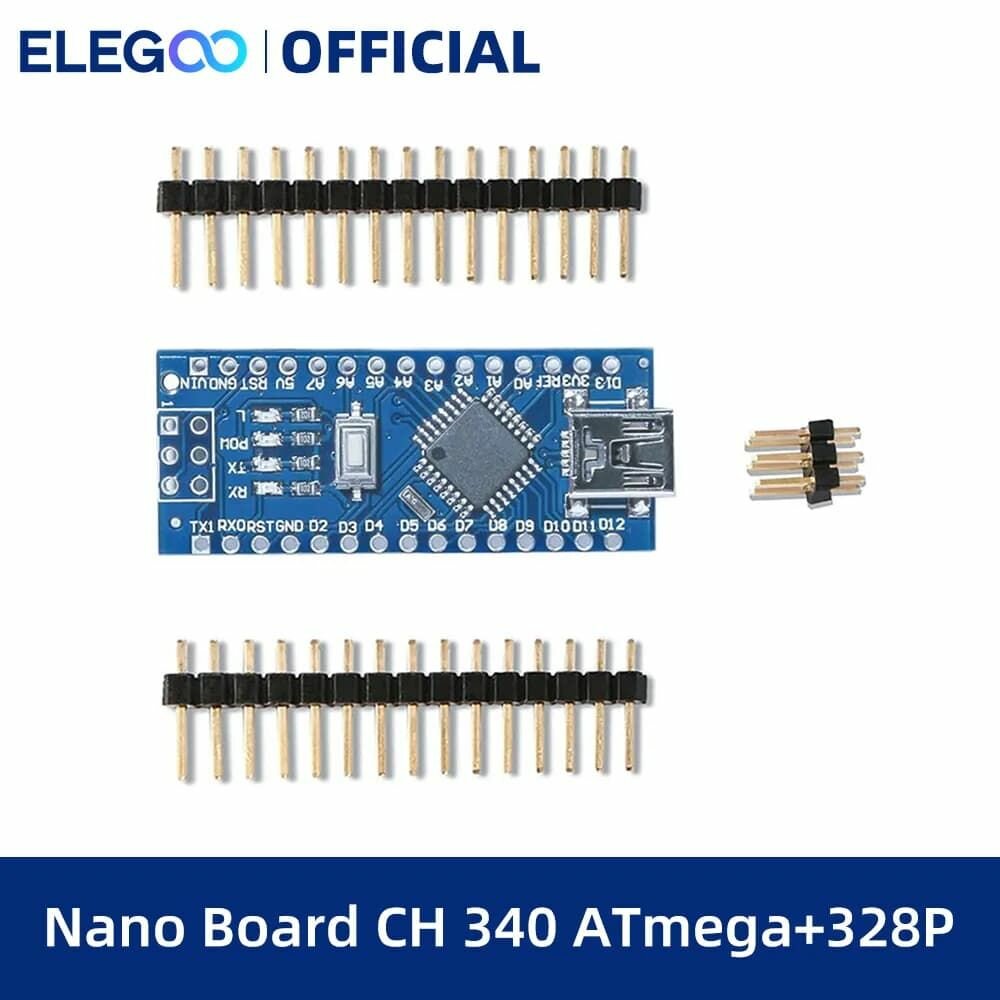 3 шт - Arduino Nano 3.0 Elegoo разъем mini-USB ATmega328P/CH340 (без USB кабеля)