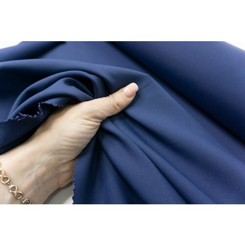 Ткань Хлопок костюмный синий индиго. Ткань для шитья