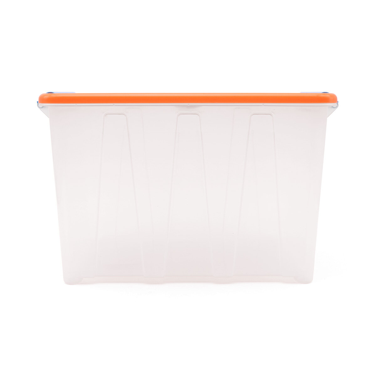 Контейнер для хранения пластмассовый с крышкой и ручками 6 л, 285*190*180 мм (оранжевый) - фотография № 3