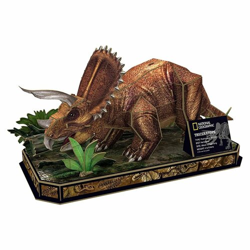 Пазл CubicFun National Geographic Трицератопс 3D 44детали DS1052h