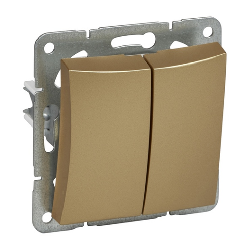 Выключатель 2-кл WDE000453 с подсветкой, шампань lexel