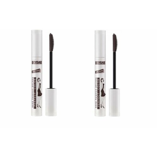 Тушь для ресниц LuxVisage (Люкс Визаж) Perfect Color Веер пышных ресниц, оттенок Brown, 9 г х 2шт