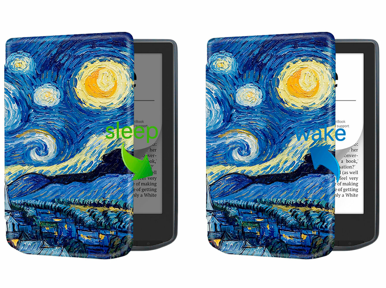 Электронная книга PocketBook 629 Verse серый с обложкой ReaderONE Van Gogh