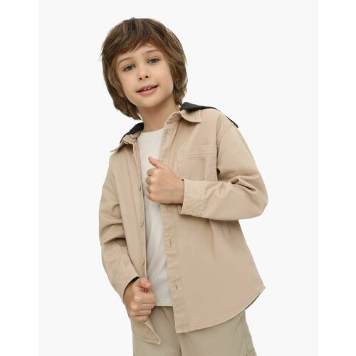 фото Рубашка gloria jeans, размер 6-7л/122 (31), бежевый