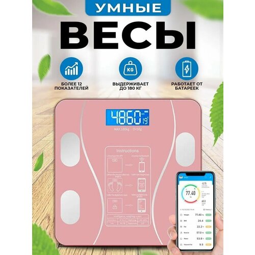 Умные напольные весы Marchelliano с Bluetooth Розовые