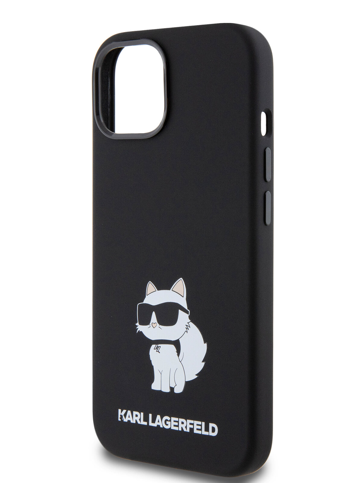 Lagerfeld для iPhone 15 чехол Liquid silicone NFT Choupette Hard Black