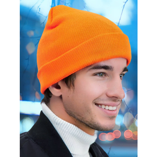 фото Шапка бини , размер единый, оранжевый ванильные мечты