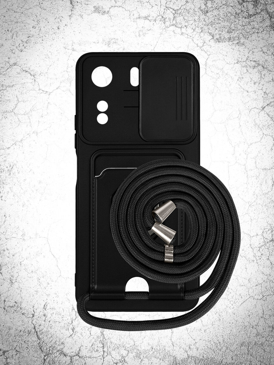 Чехол защищенный для Xiaomi Redmi 13C/Poco C65 DF xiTitanium-05 (black) / Чехол защищенный для Сяоми Редми 13Си / Поко Си 65 (черный)