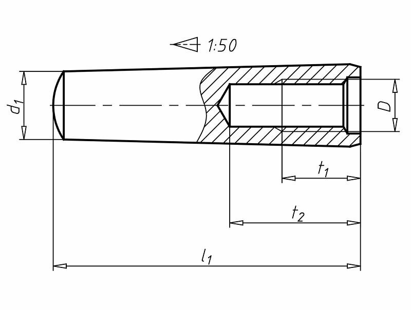 Штифт кон DIN7978 A 14X40 (50 шт) — фото 1